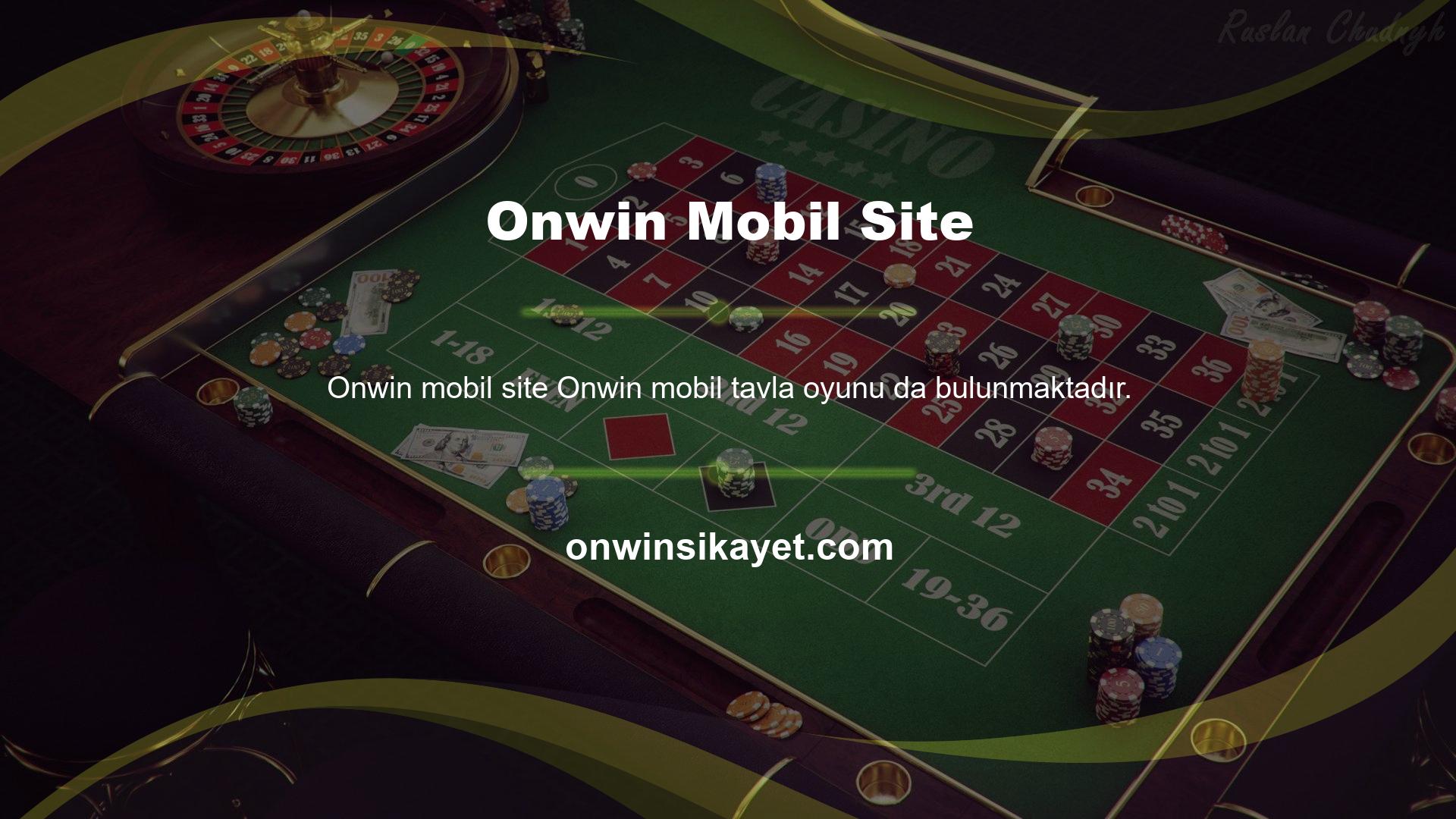 Onwin Mobil Site