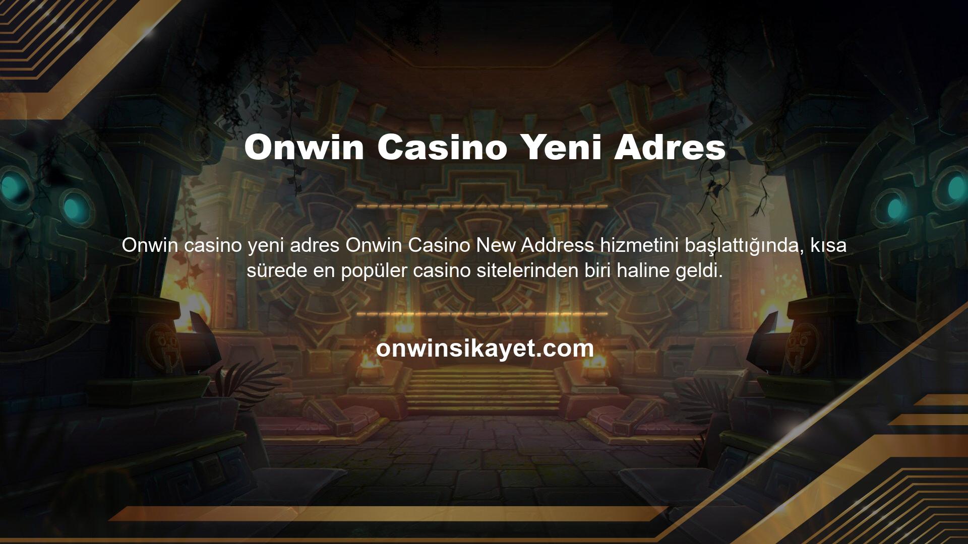 Onwin Casino Yeni Adres